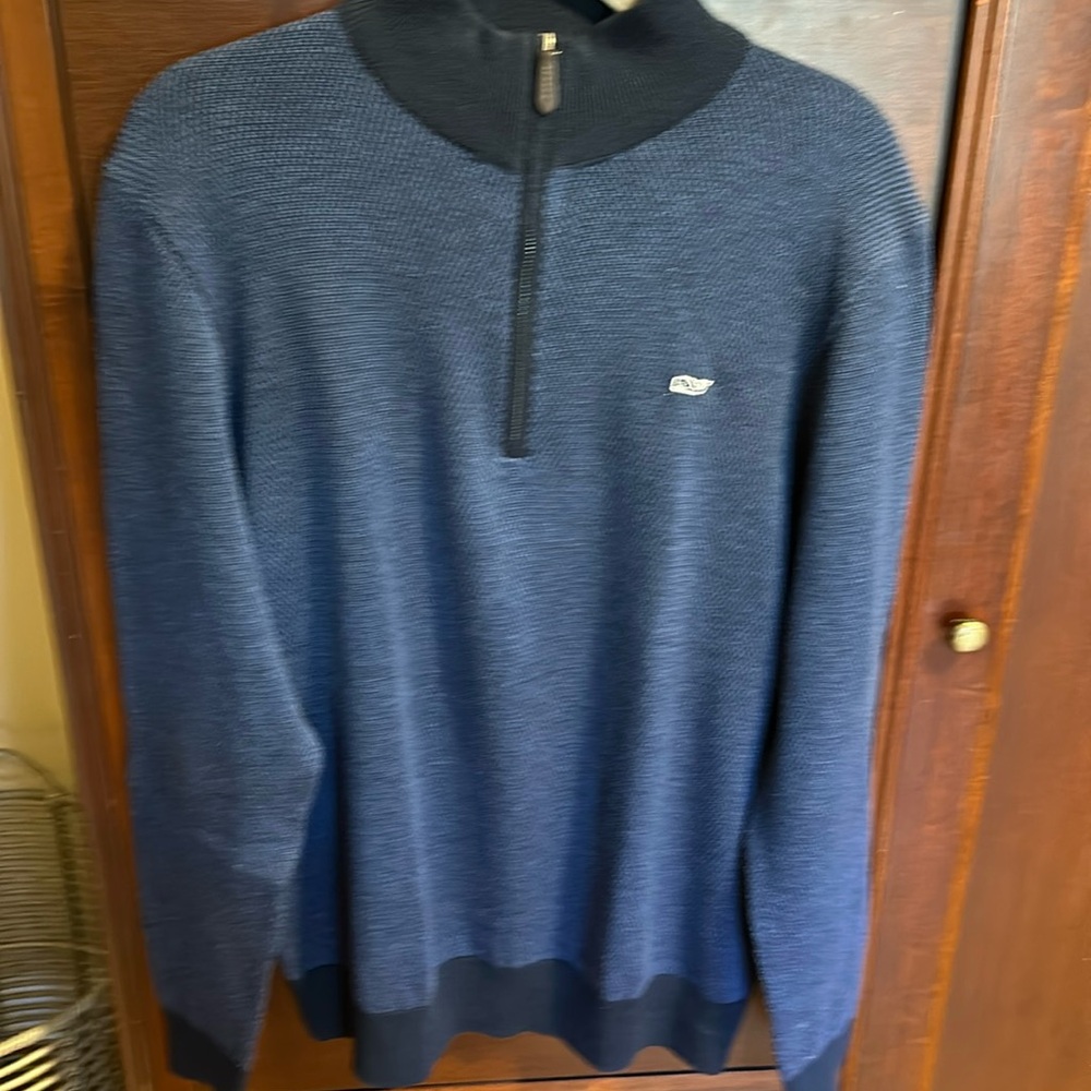 Vineyard Vines men’s medium 3/4 zip blue sweater. Worn once